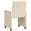 Spisebordsstole med hjul 2 pcs Creme 57 x 66 x 94 cm Kunstlæder