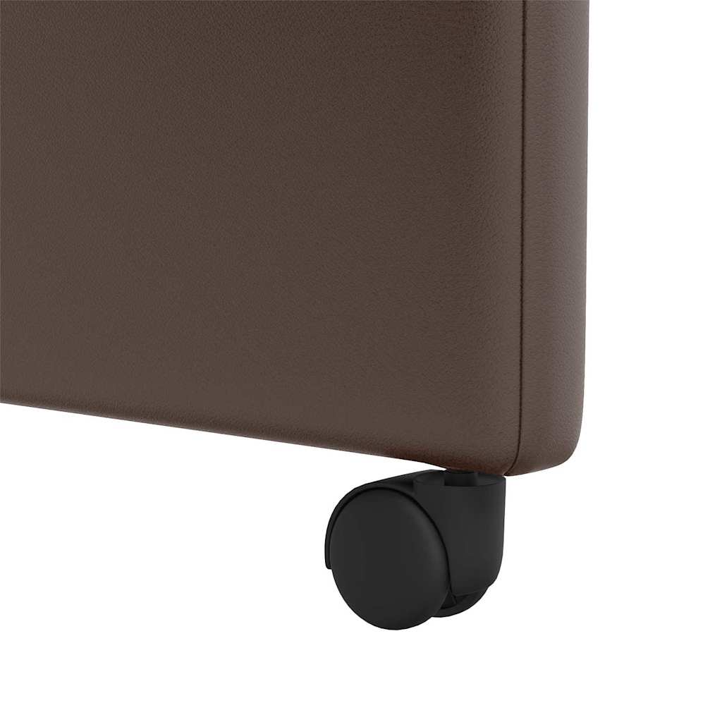 Spisebordsstole med hjul 2 pcs Brun 57 x 66 x 94 cm Kunstlæder