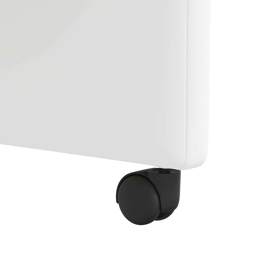 Spisebordsstole med hjul 2 pcs Hvid 57 x 66 x 94 cm Kunstlæder