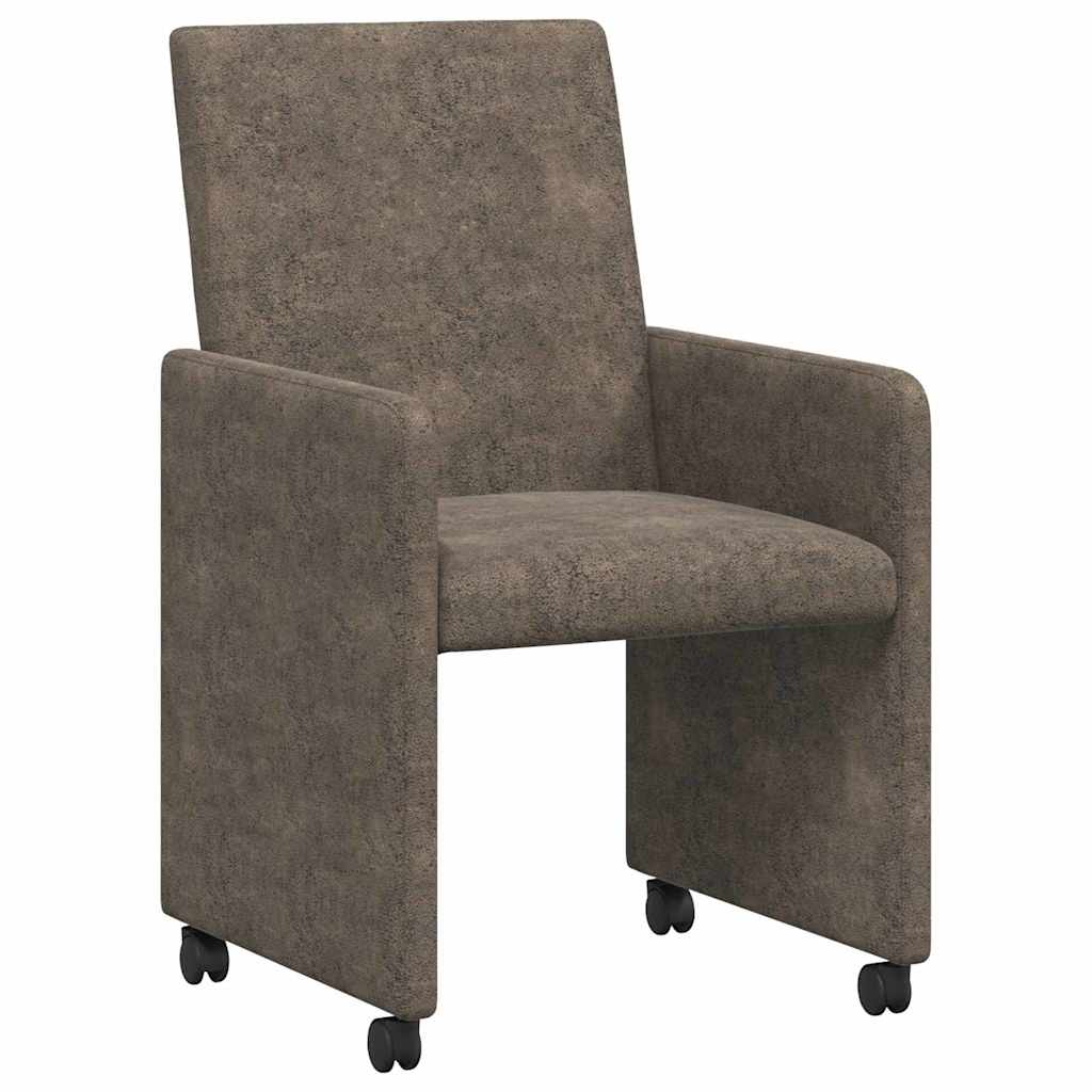 Spisebordsstole med hjul 2 pcs Mørkegrå 57 x 66 x 94 cm