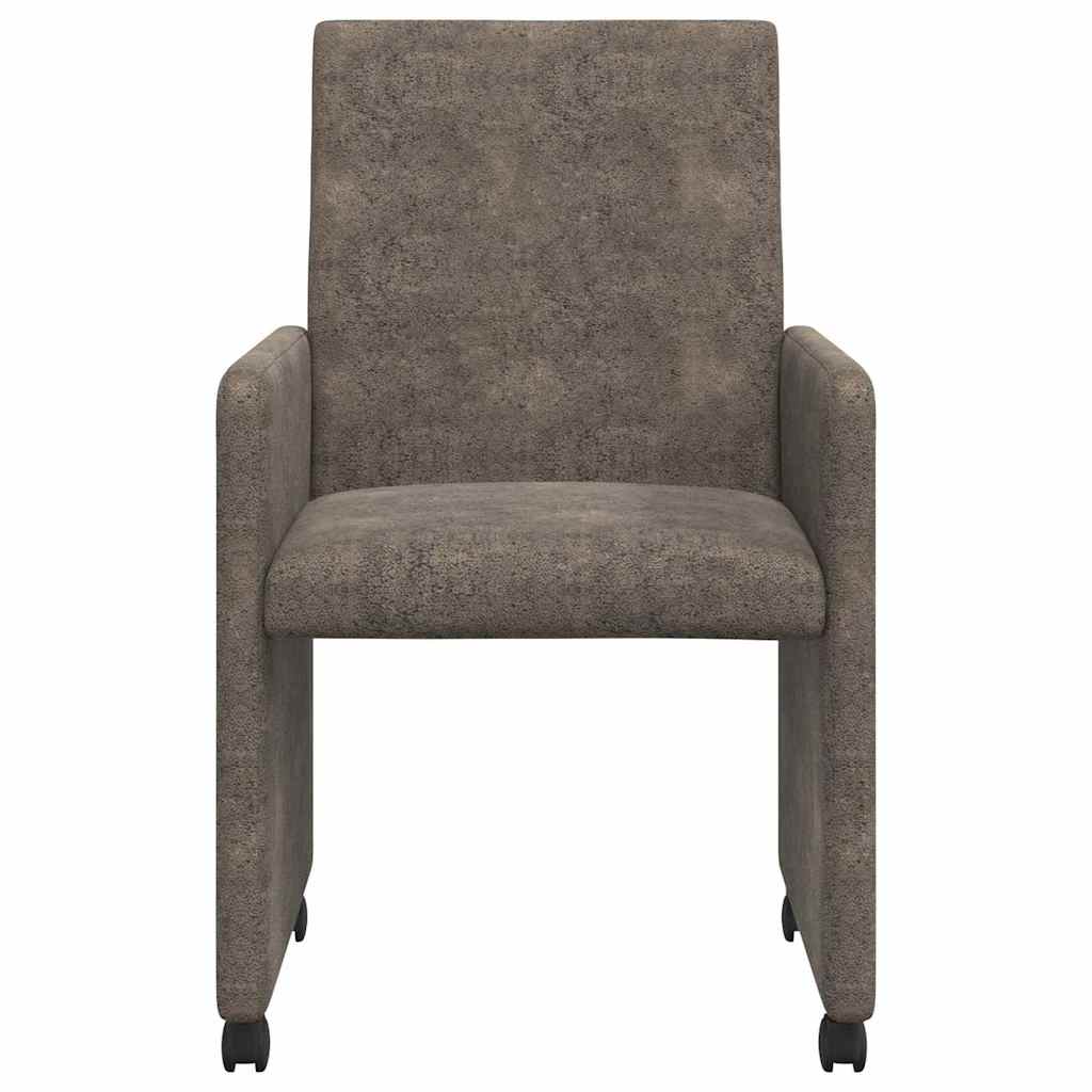 Spisebordsstole med hjul 2 pcs Mørkegrå 57 x 66 x 94 cm