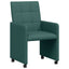 Spisebordsstole med hjul 2 pcs Mørkegrøn 58 x 65 x 94 cm Stof
