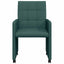 Spisebordsstole med hjul 2 pcs Mørkegrøn 58 x 65 x 94 cm Stof