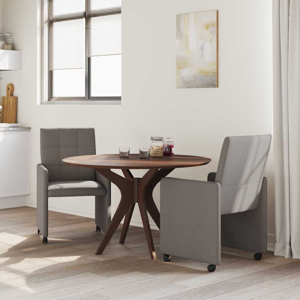 Spisebordsstole med hjul 2 pcs Gråbrun 58 x 65 x 94 cm Stof