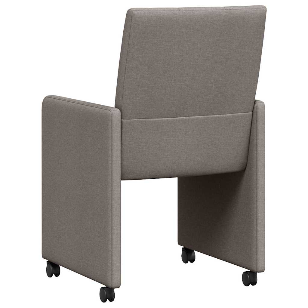 Spisebordsstole med hjul 2 pcs Gråbrun 58 x 65 x 94 cm Stof