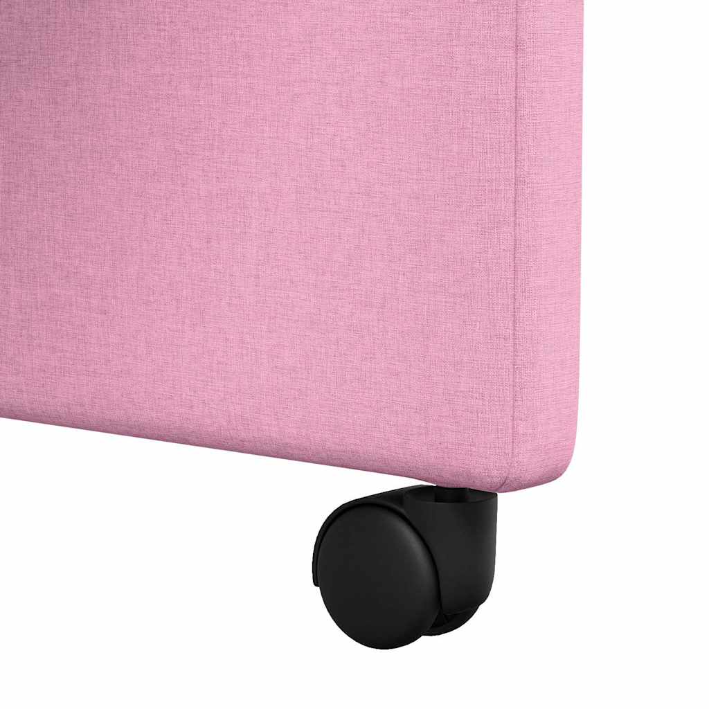 Spisebordsstole med hjul 2 pcs Lyserød 58 x 65 x 94 cm Stof