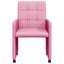 Spisebordsstole med hjul 2 pcs Lyserød 58 x 65 x 94 cm Stof
