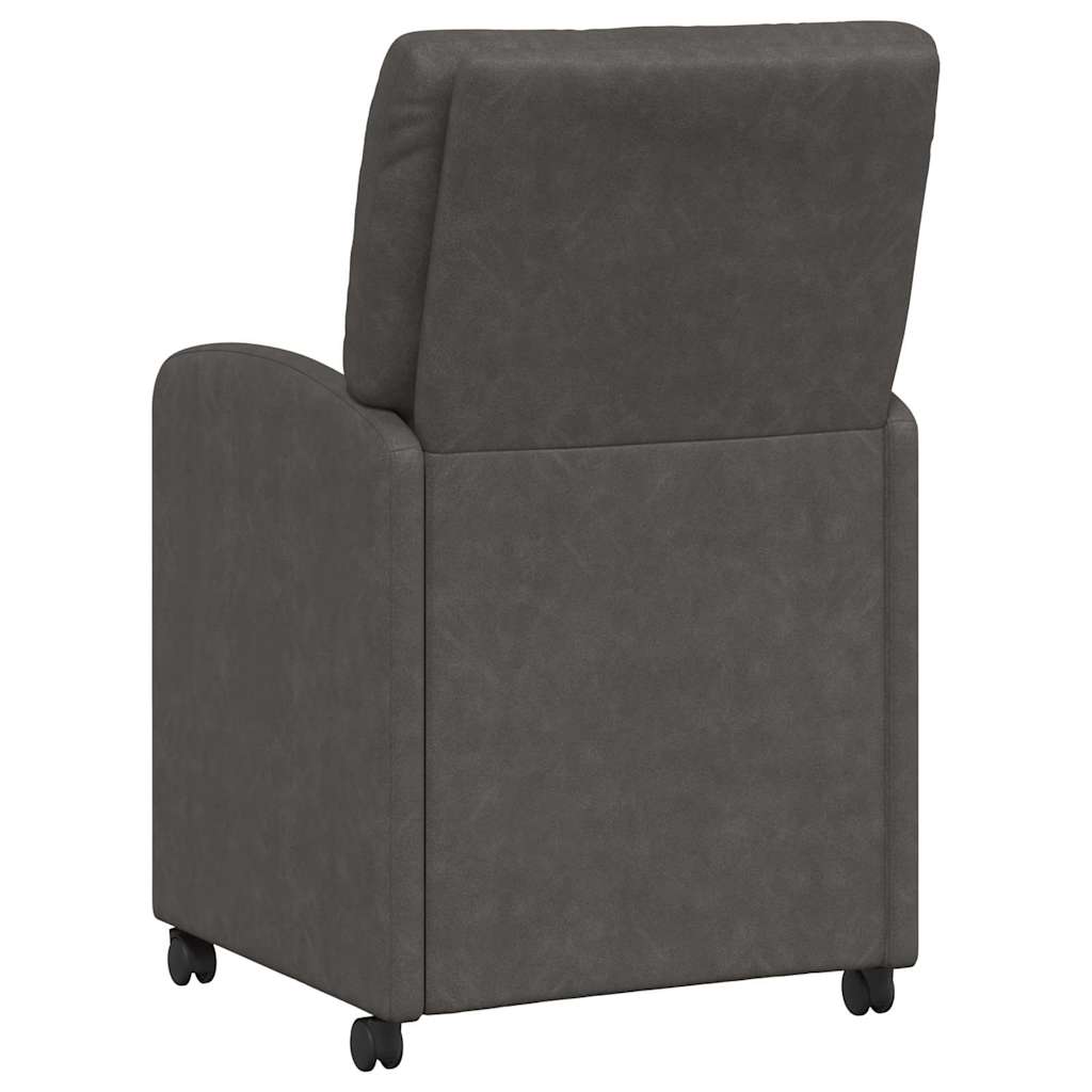 Spisebordsstole med hjul 2 pcs Sort 57 x 67 x 95 cm Kunstlæder