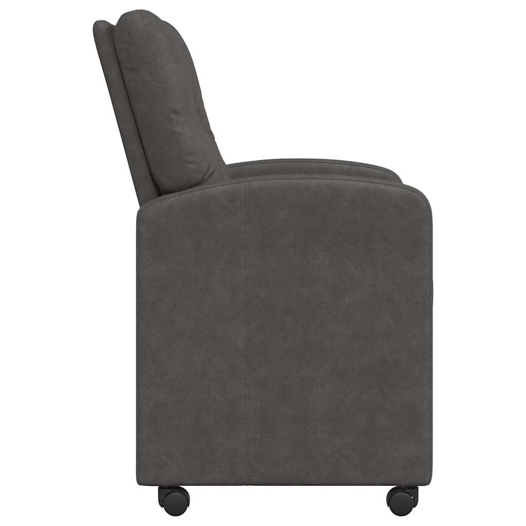 Spisebordsstole med hjul 2 pcs Sort 57 x 67 x 95 cm Kunstlæder
