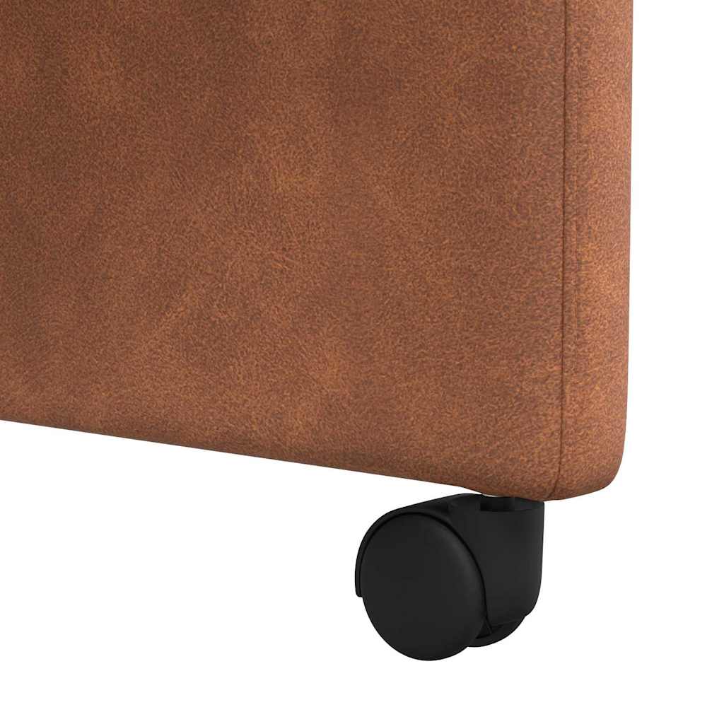 Spisebordsstole med hjul 2 pcs Brun 57 x 67 x 95 cm Kunstlæder