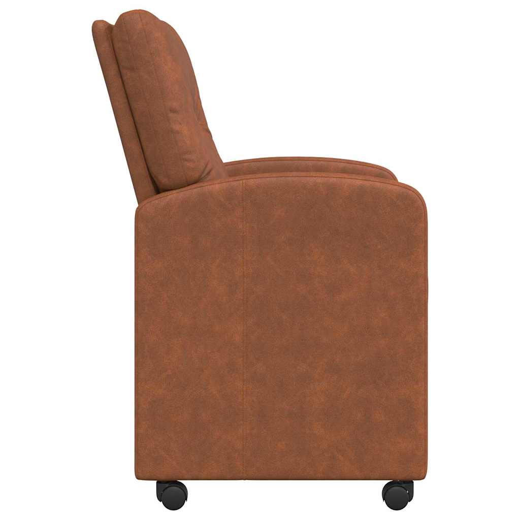 Spisebordsstole med hjul 2 pcs Brun 57 x 67 x 95 cm Kunstlæder