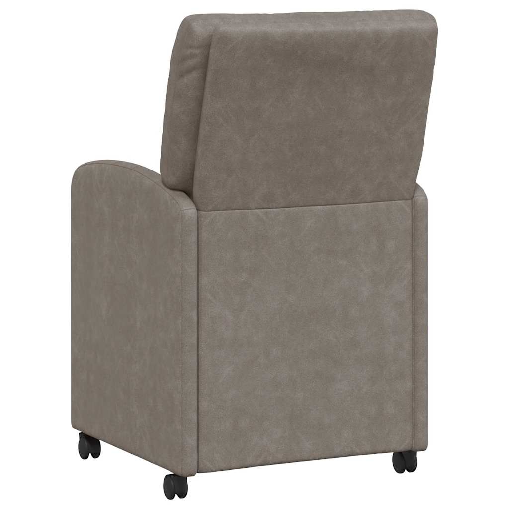 Spisebordsstole med hjul 2 pcs Grå 57 x 67 x 95 cm Kunstlæder