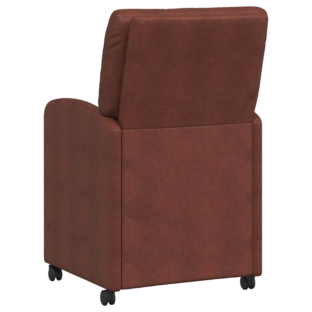 Spisebordsstole med hjul 2 pcs Skinnende brun 57 x 67 x 95 cm