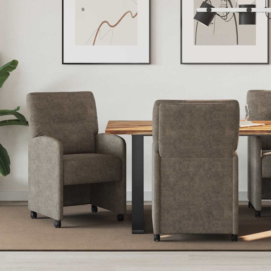 Spisebordsstole med hjul 2 pcs Mørkegrå 57 x 67 x 95 cm