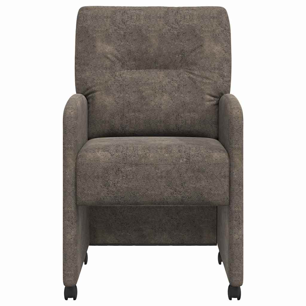 Spisebordsstole med hjul 2 pcs Mørkegrå 57 x 67 x 95 cm