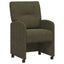 Spisebordsstole med hjul 2 pcs Army grøn 57 x 67 x 95 cm