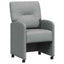Spisebordsstole med hjul 2 pcs Lysegrå 57 x 67 x 95 cm Stof