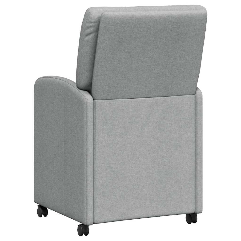 Spisebordsstole med hjul 2 pcs Lysegrå 57 x 67 x 95 cm Stof