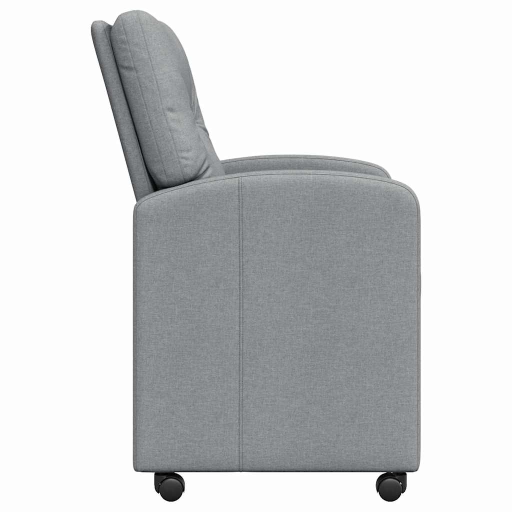 Spisebordsstole med hjul 2 pcs Lysegrå 57 x 67 x 95 cm Stof