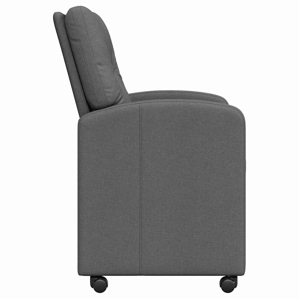 Spisebordsstole med hjul 2 pcs Mørkegrå 57 x 67 x 95 cm Stof