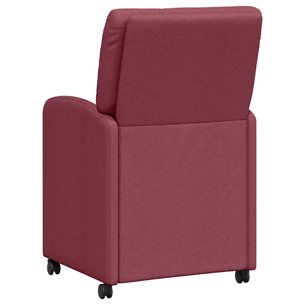 Spisebordsstole med hjul 2 pcs Vinrød 57 x 67 x 95 cm Stof