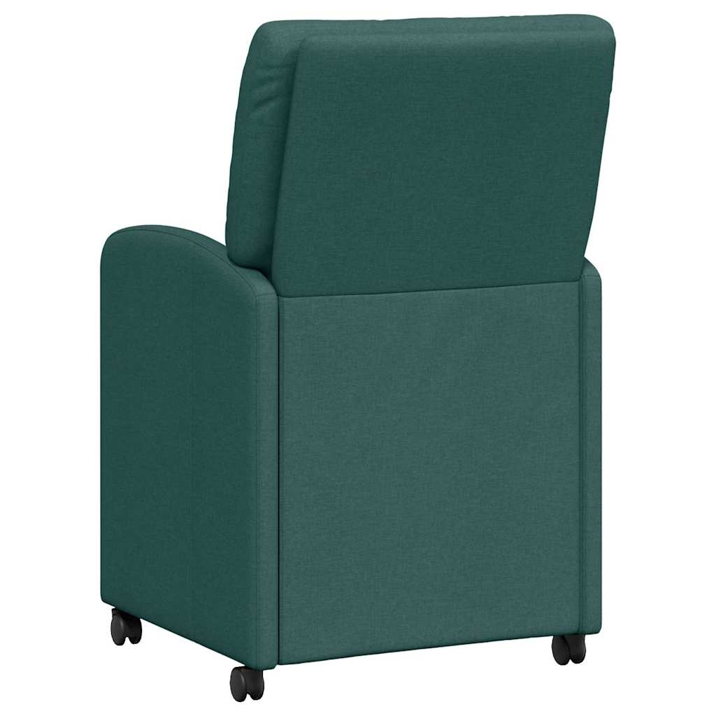 Spisebordsstole med hjul 2 pcs Mørkegrøn 57 x 67 x 95 cm Stof