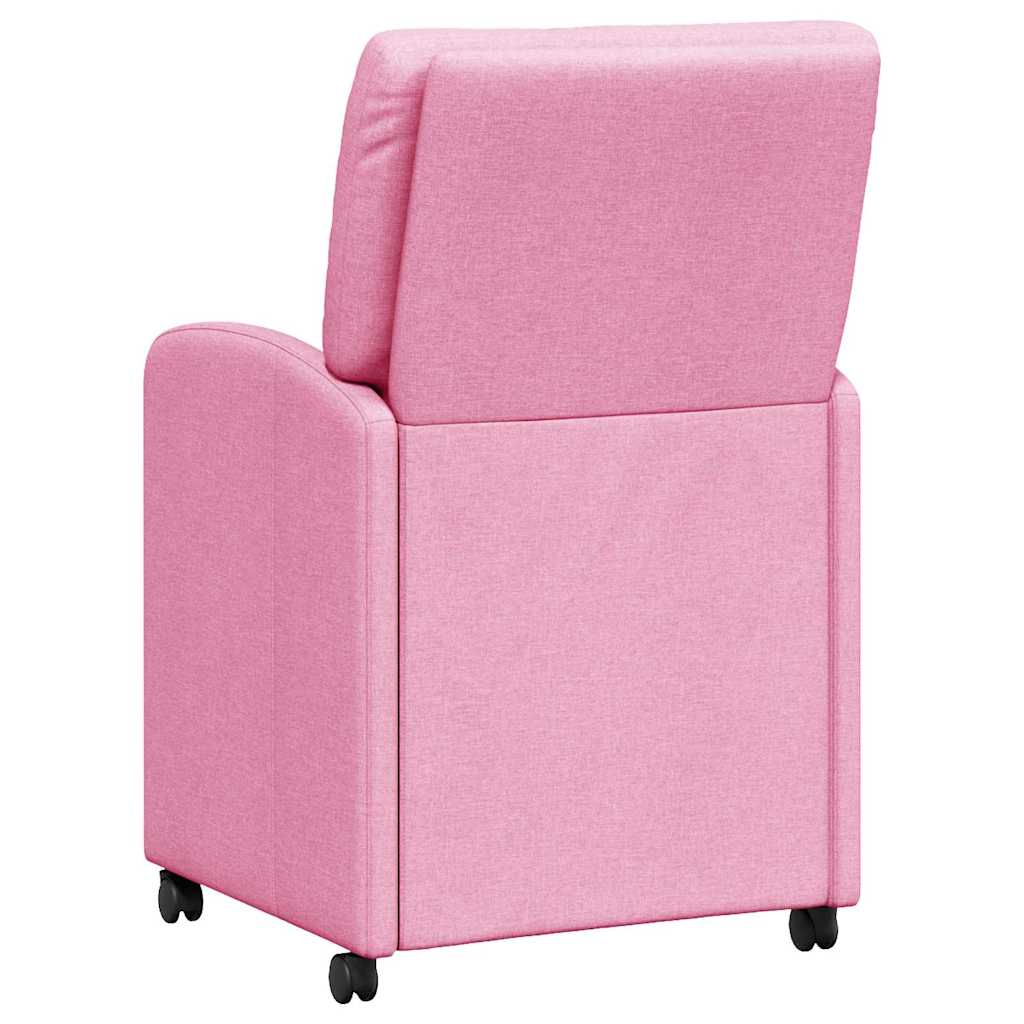 Spisebordsstole med hjul 2 pcs Lyserød 57 x 67 x 95 cm Stof