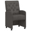 Spisebordsstole med hjul 2 pcs Sort 58 x 67 x 97 cm Kunstlæder