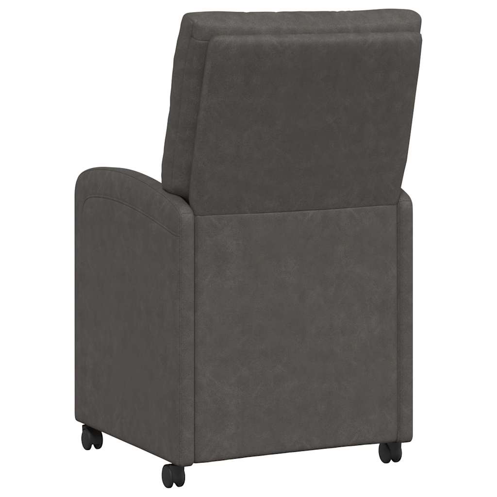 Spisebordsstole med hjul 2 pcs Sort 58 x 67 x 97 cm Kunstlæder