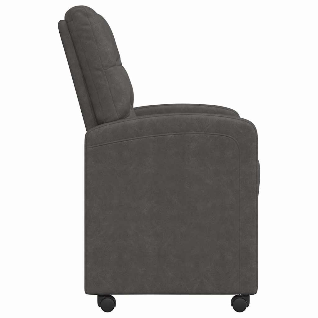 Spisebordsstole med hjul 2 pcs Sort 58 x 67 x 97 cm Kunstlæder