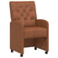Spisebordsstole med hjul 2 pcs Brun 58 x 67 x 97 cm Kunstlæder