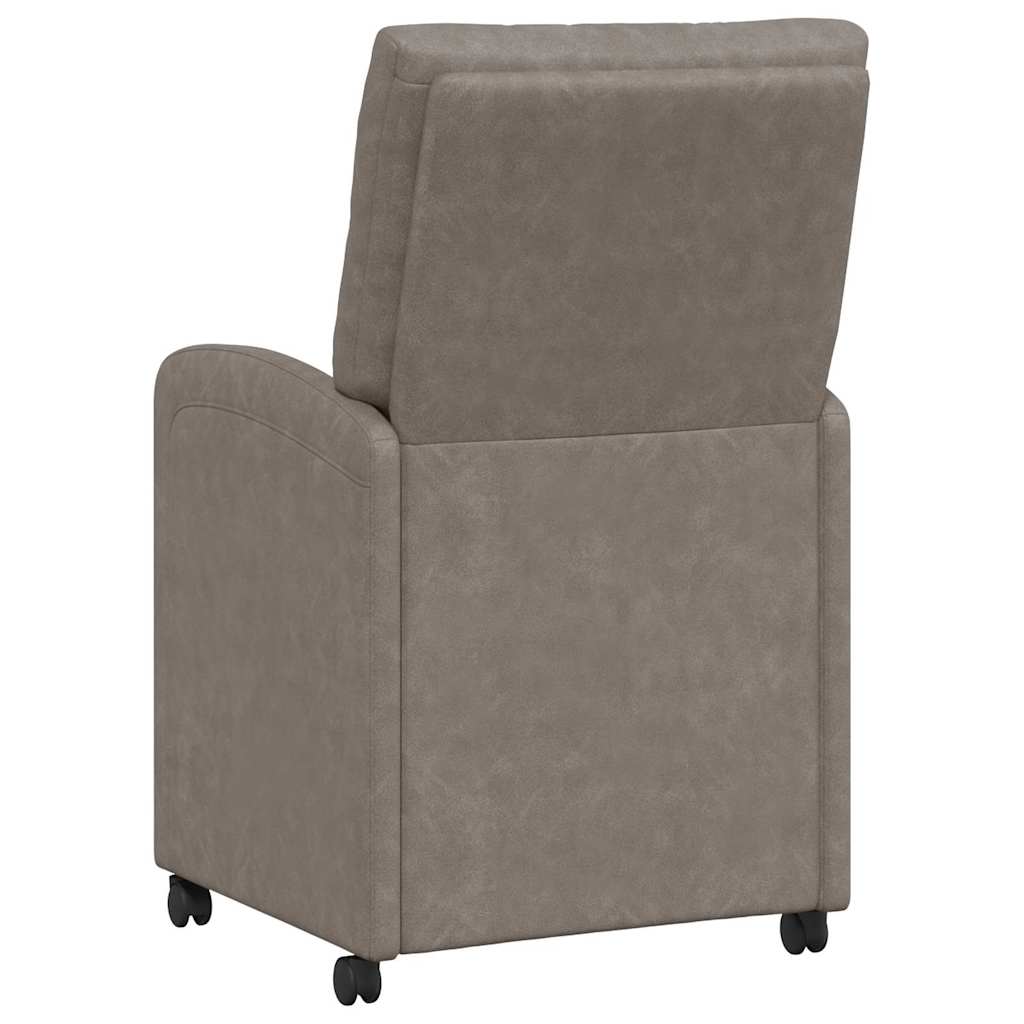 Spisebordsstole med hjul 2 pcs Grå 58 x 67 x 97 cm Kunstlæder