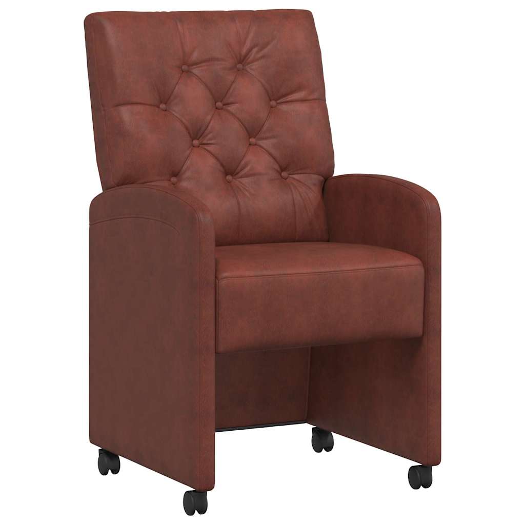 Spisebordsstole med hjul 2 pcs Skinnende brun 58 x 67 x 97 cm