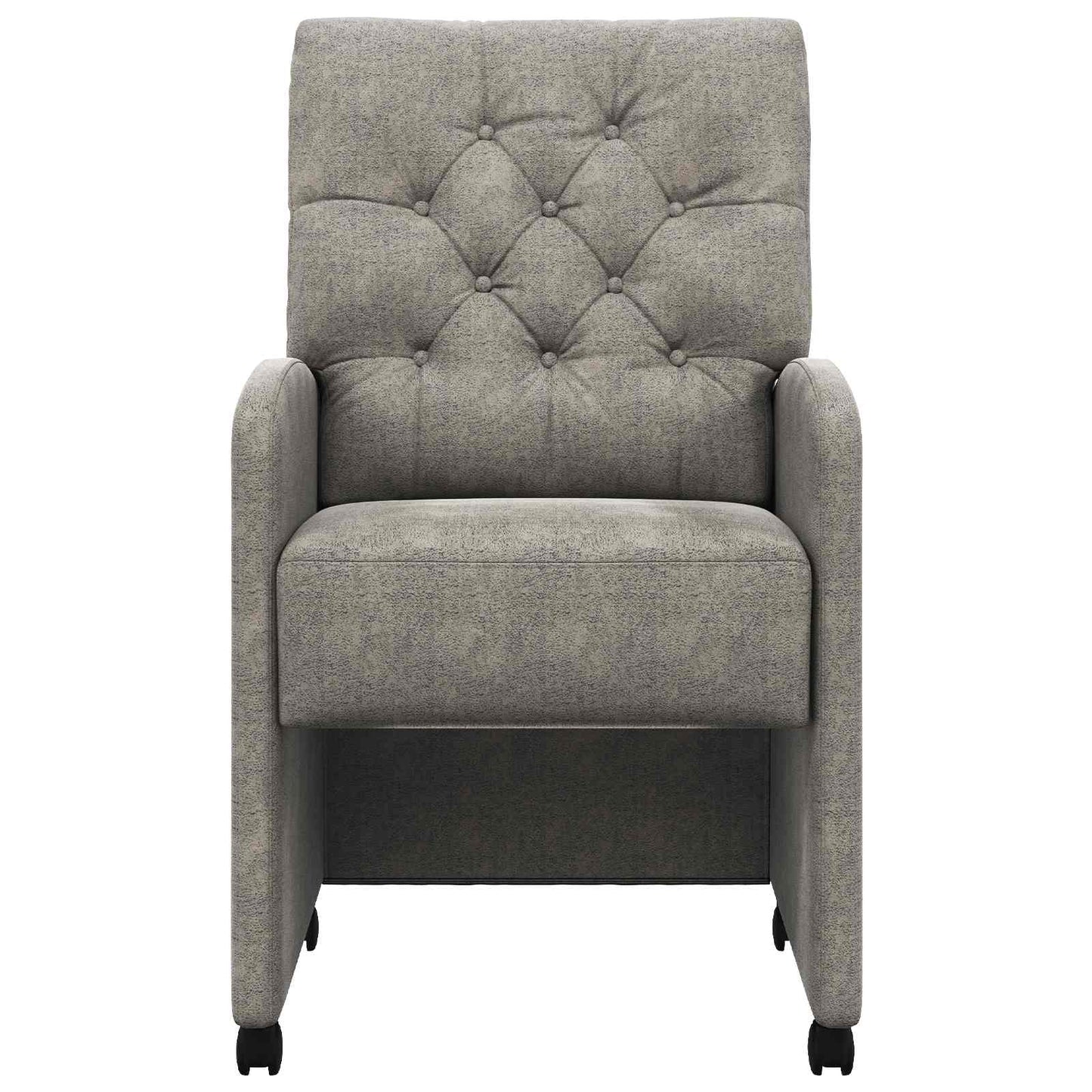Spisebordsstole med hjul med hjul 2 pcs Lysegrå 58 x 67 x 97 cm