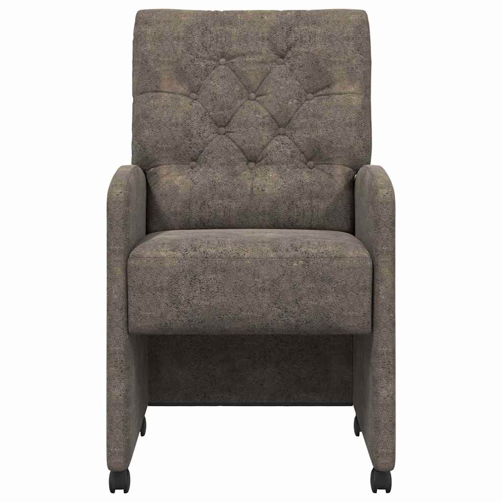 Spisebordsstole med hjul 2 pcs Mørkegrå 58 x 67 x 97 cm