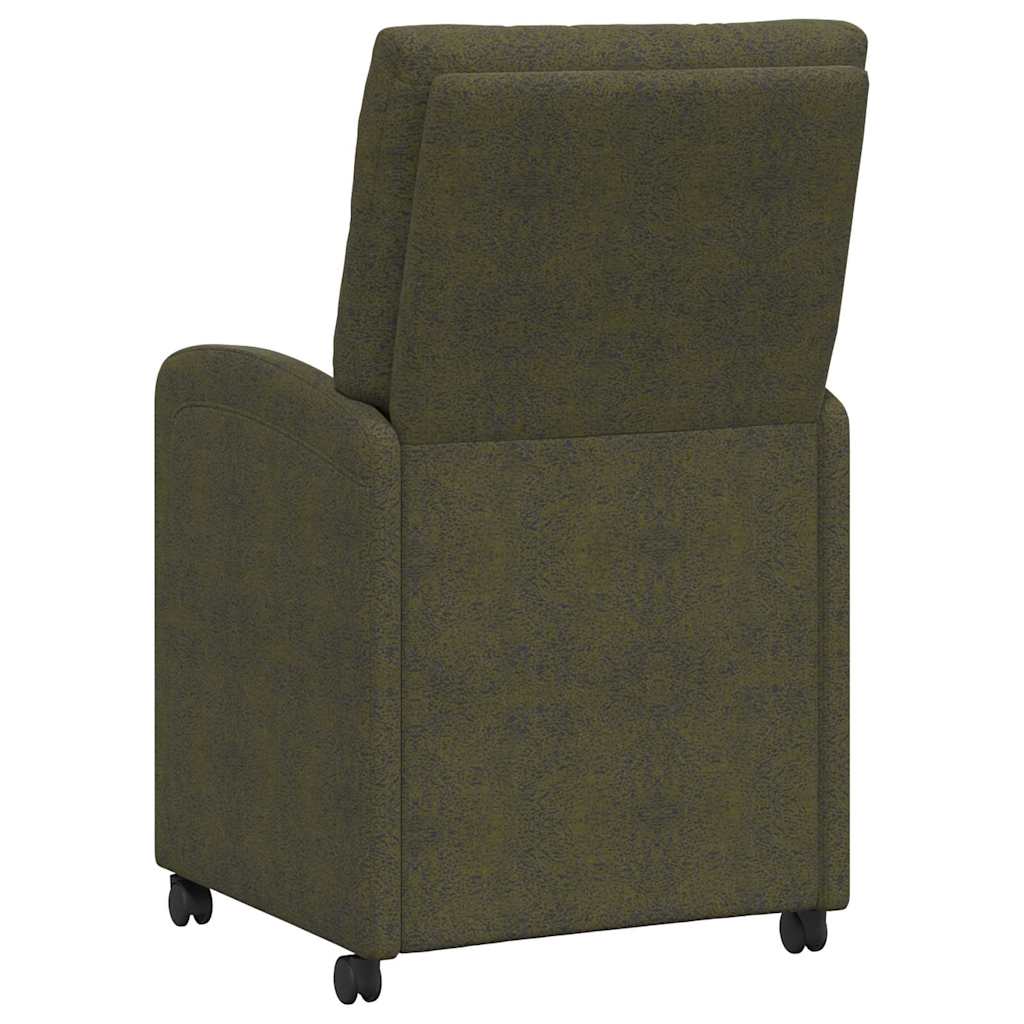 Spisebordsstole med hjul 2 pcs Army grøn 58 x 67 x 97 cm