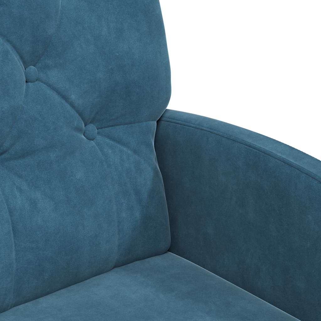 Spisebordsstole med hjul 2 pcs Blå 58 x 67 x 97 cm Fløjl