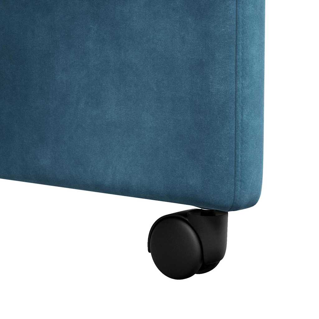 Spisebordsstole med hjul 2 pcs Blå 58 x 67 x 97 cm Fløjl