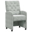 Spisebordsstole med hjul 2 pcs Lysegrå 58 x 67 x 97 cm Fløjl