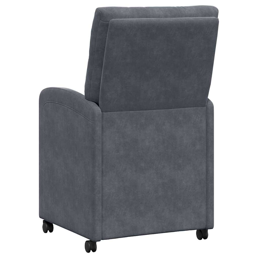 Spisebordsstole med hjul 2 pcs Mørkegrå 58 x 67 x 97 cm Fløjl