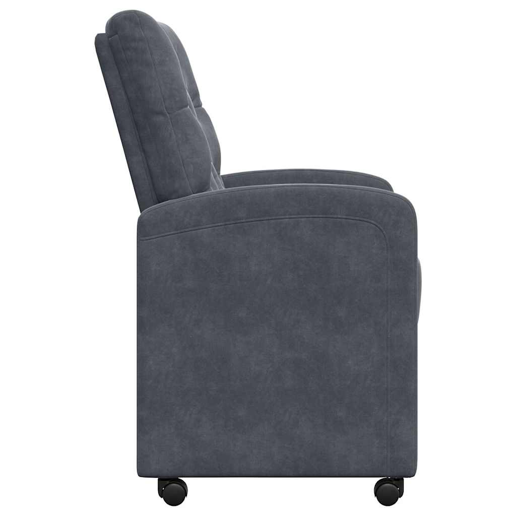 Spisebordsstole med hjul 2 pcs Mørkegrå 58 x 67 x 97 cm Fløjl