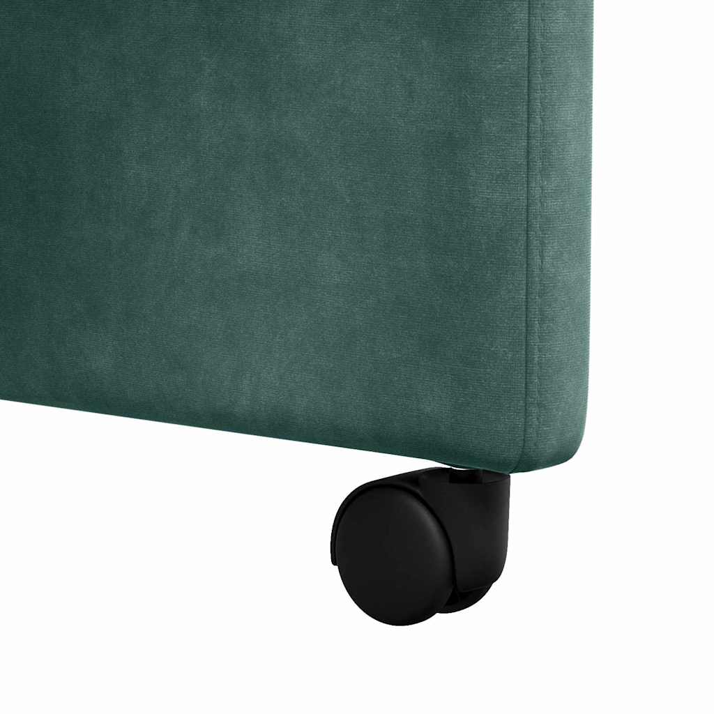 Spisebordsstole med hjul 2 pcs Mørkegrøn 58 x 67 x 97 cm Fløjl