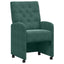 Spisebordsstole med hjul 2 pcs Mørkegrøn 58 x 67 x 97 cm Fløjl