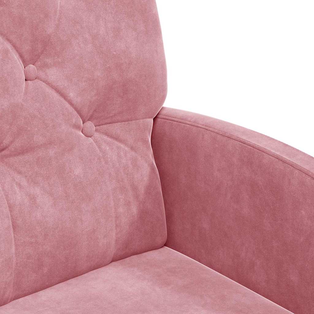 Spisebordsstole med hjul 2 pcs Lyserød 58 x 67 x 97 cm Fløjl