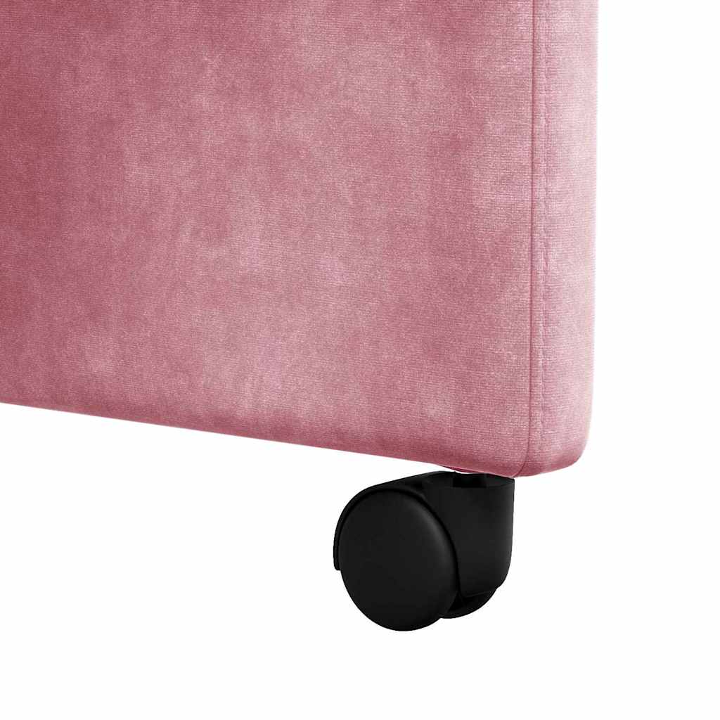 Spisebordsstole med hjul 2 pcs Lyserød 58 x 67 x 97 cm Fløjl