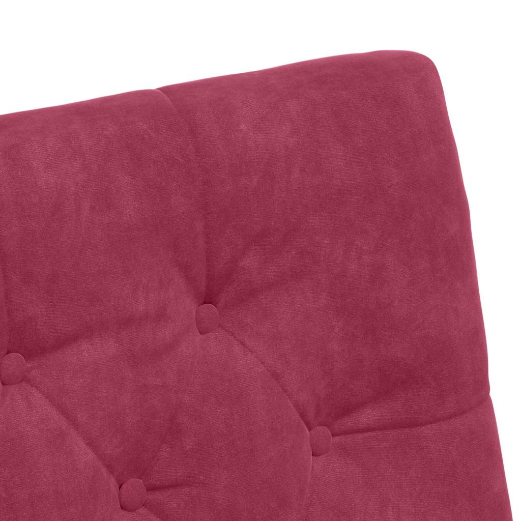 Spisebordsstole med hjul 2 pcs Vinrød 58 x 67 x 97 cm Fløjl
