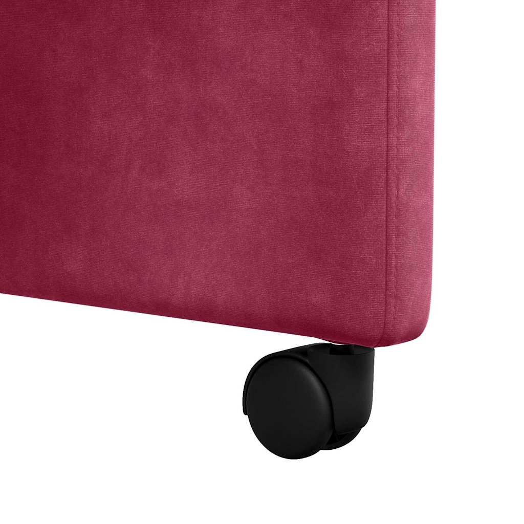 Spisebordsstole med hjul 2 pcs Vinrød 58 x 67 x 97 cm Fløjl