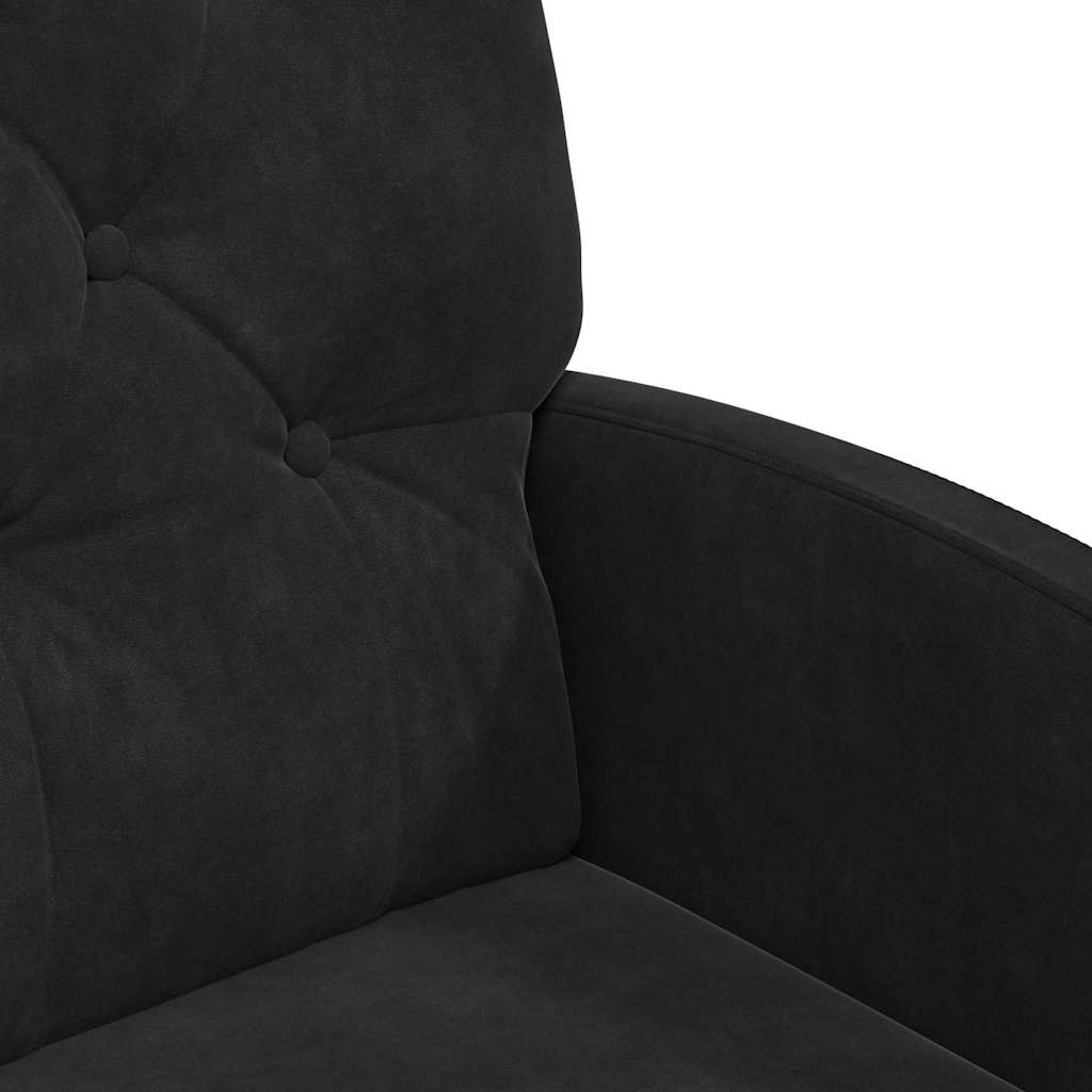 Spisebordsstole med hjul 2 pcs Sort 58 x 67 x 97 cm Fløjl