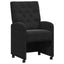 Spisebordsstole med hjul 2 pcs Sort 58 x 67 x 97 cm Fløjl