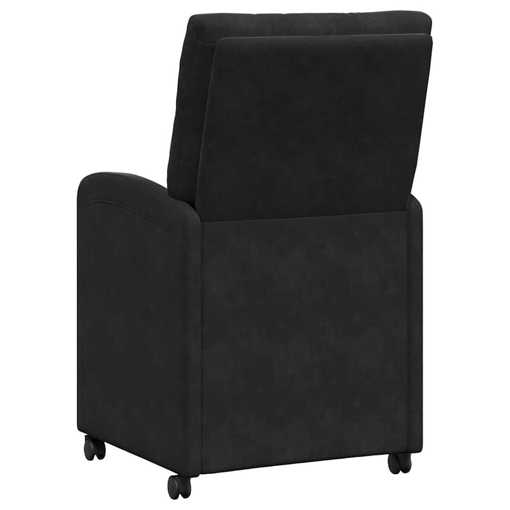Spisebordsstole med hjul 2 pcs Sort 58 x 67 x 97 cm Fløjl